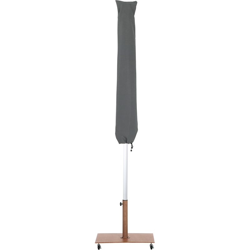 Meridian Furniture Fiji Grey Polyester Patio Umbrella with Base Set