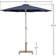 Meridian Furniture Fiji Grey Polyester Patio Umbrella with Base Set