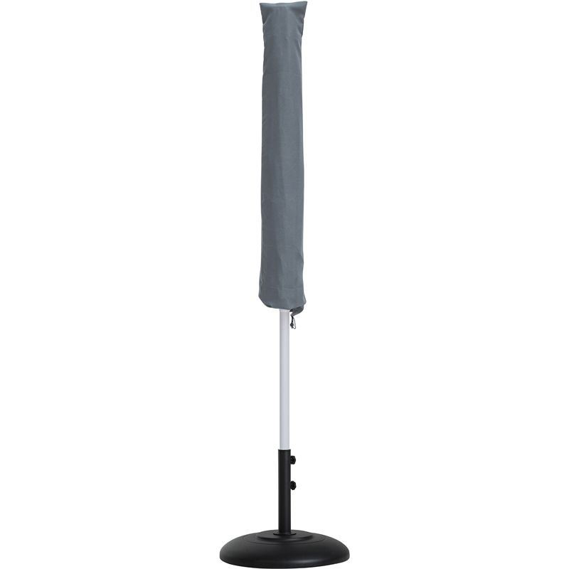 Meridian Furniture Fiji Grey Polyester Patio Umbrella with Base Set