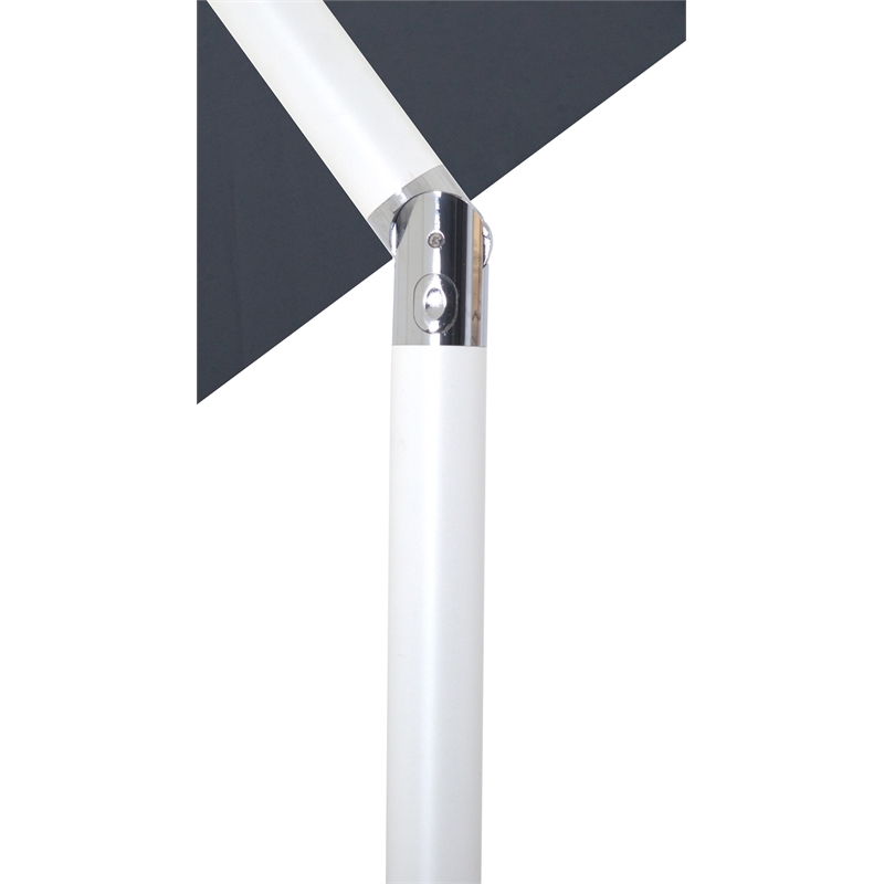 Meridian Furniture Fiji Grey Polyester Patio Umbrella with Base Set