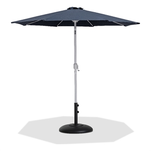 Meridian Furniture Fiji Grey Polyester Patio Umbrella with Base Set