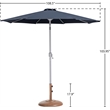 Meridian Furniture Fiji Grey Polyester Patio Umbrella with Base Set