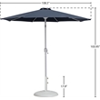 Meridian Furniture Fiji Grey Polyester Patio Umbrella with Base Set