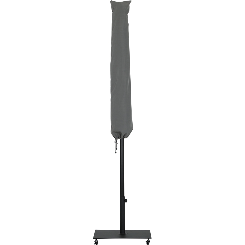 Meridian Furniture Fiji Grey Polyester Patio Umbrella with Base Set