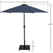 Meridian Furniture Fiji Grey Polyester Patio Umbrella with Base Set
