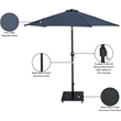 Meridian Furniture Fiji Grey Polyester Patio Umbrella with Base Set