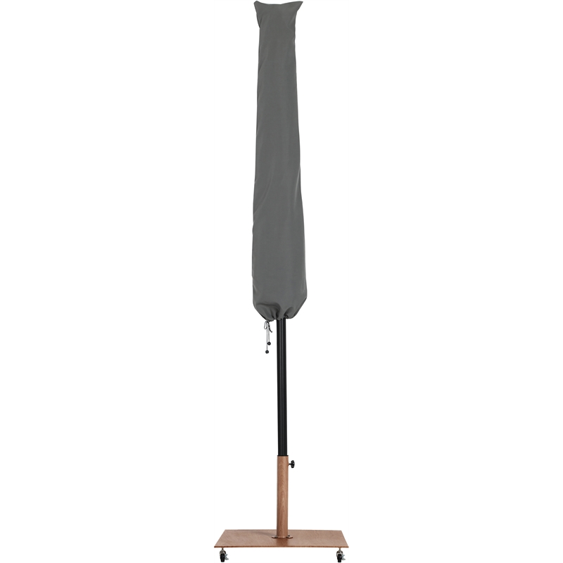 Meridian Furniture Fiji Grey Polyester Patio Umbrella with Base Set