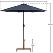 Meridian Furniture Fiji Grey Polyester Patio Umbrella with Base Set