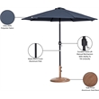 Meridian Furniture Fiji Grey Polyester Patio Umbrella with Base Set