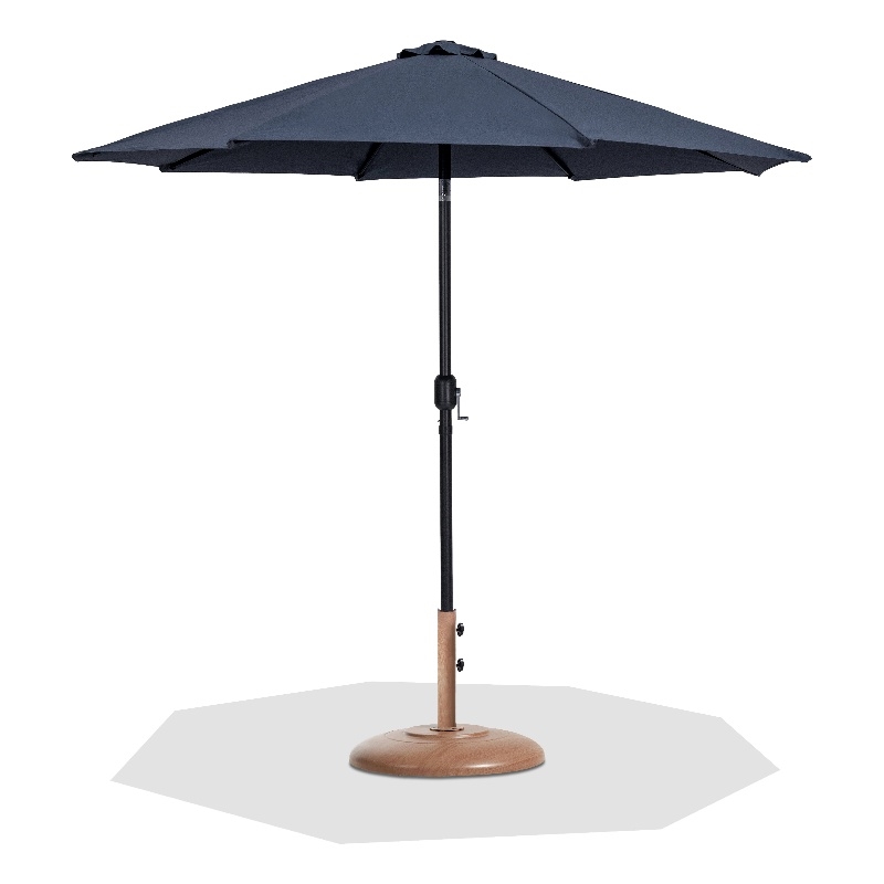Meridian Furniture Fiji Grey Polyester Patio Umbrella with Base Set