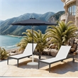 Meridian Furniture Fiji Grey Polyester Patio Umbrella with Base Set