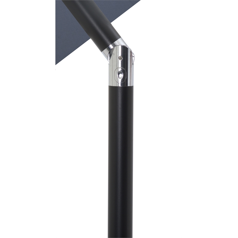 Meridian Furniture Fiji Grey Polyester Patio Umbrella with Base Set