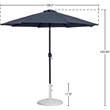 Meridian Furniture Fiji Grey Polyester Patio Umbrella with Base Set