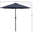 Meridian Furniture Fiji Grey Polyester Patio Umbrella