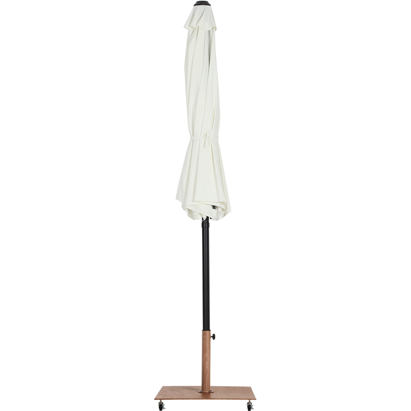 Meridian Furniture Fiji White Polyester Patio Umbrella with Base Set