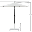 Meridian Furniture Fiji White Polyester Patio Umbrella with Base Set