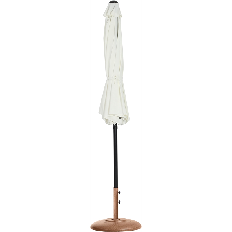 Meridian Furniture Fiji White Polyester Patio Umbrella with Base Set