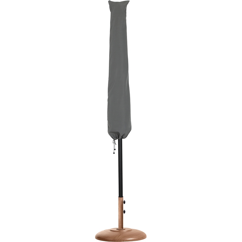 Meridian Furniture Fiji White Polyester Patio Umbrella with Base Set