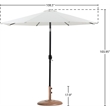 Meridian Furniture Fiji White Polyester Patio Umbrella with Base Set