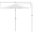 Meridian Furniture Fiji White Polyester Patio Umbrella