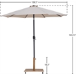 Meridian Furniture Fiji Beige Polyester Patio Umbrella with Base Set