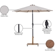Meridian Furniture Fiji Beige Polyester Patio Umbrella with Base Set