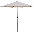 Meridian Furniture Fiji Beige Polyester Patio Umbrella with Base Set