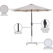 Meridian Furniture Fiji Beige Polyester Patio Umbrella with Base Set