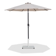 Meridian Furniture Fiji Beige Polyester Patio Umbrella with Base Set