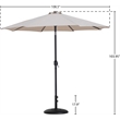 Meridian Furniture Fiji Beige Polyester Patio Umbrella with Base Set