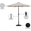 Meridian Furniture Fiji Beige Polyester Patio Umbrella with Base Set