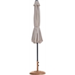 Meridian Furniture Fiji Beige Polyester Patio Umbrella with Base Set