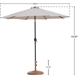 Meridian Furniture Fiji Beige Polyester Patio Umbrella with Base Set