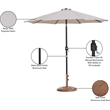 Meridian Furniture Fiji Beige Polyester Patio Umbrella with Base Set