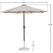 Meridian Furniture Fiji Beige Polyester Patio Umbrella with Base Set