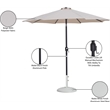 Meridian Furniture Fiji Beige Polyester Patio Umbrella with Base Set