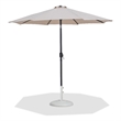 Meridian Furniture Fiji Beige Polyester Patio Umbrella with Base Set