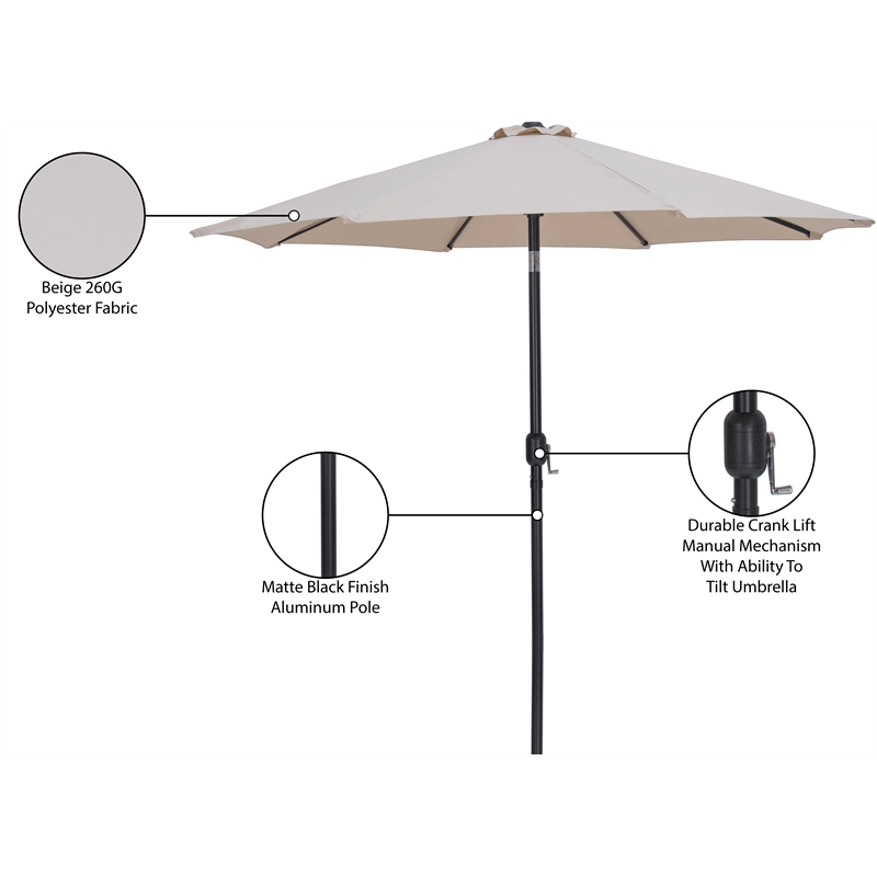 Meridian Furniture Fiji Beige Polyester Patio Umbrella