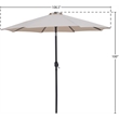 Meridian Furniture Fiji Beige Polyester Patio Umbrella