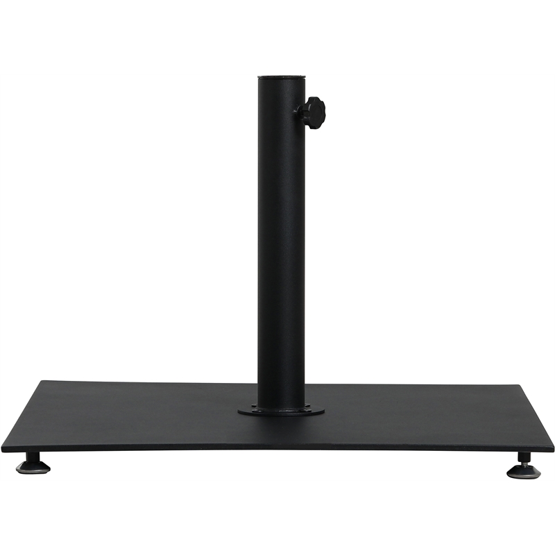 Meridian Furniture Fiji Black Polyester Patio Umbrella with Base Set