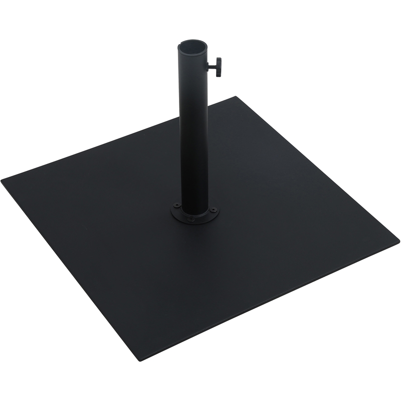 Meridian Furniture Fiji Black Polyester Patio Umbrella with Base Set