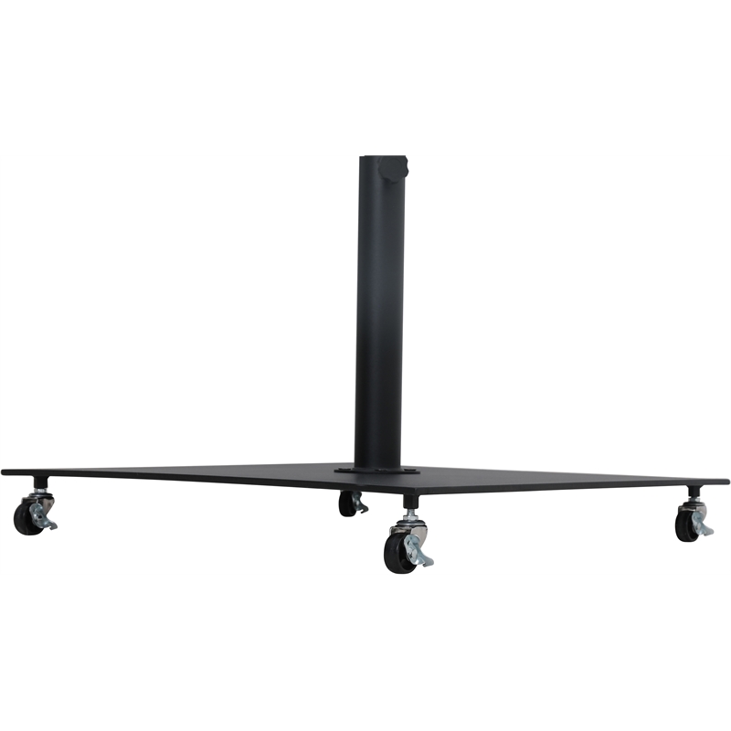 Meridian Furniture Fiji Black Polyester Patio Umbrella with Base Set