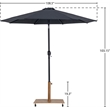 Meridian Furniture Fiji Black Polyester Patio Umbrella with Base Set