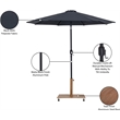 Meridian Furniture Fiji Black Polyester Patio Umbrella with Base Set