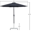 Meridian Furniture Fiji Black Polyester Patio Umbrella with Base Set