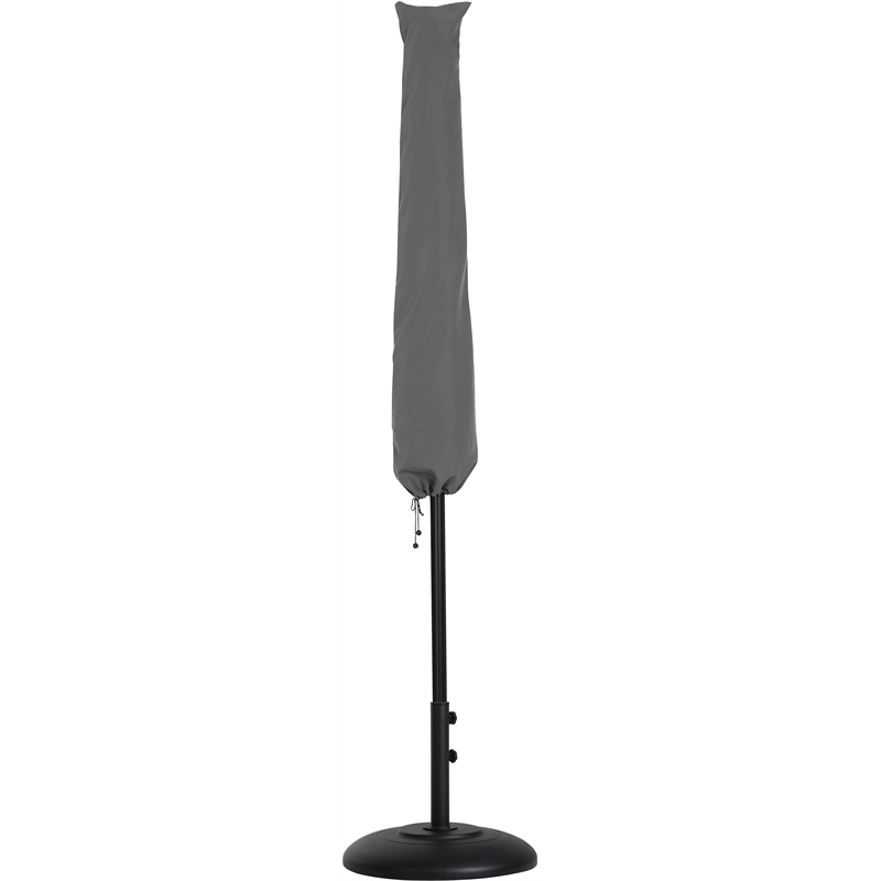 Meridian Furniture Fiji Black Polyester Patio Umbrella with Base Set