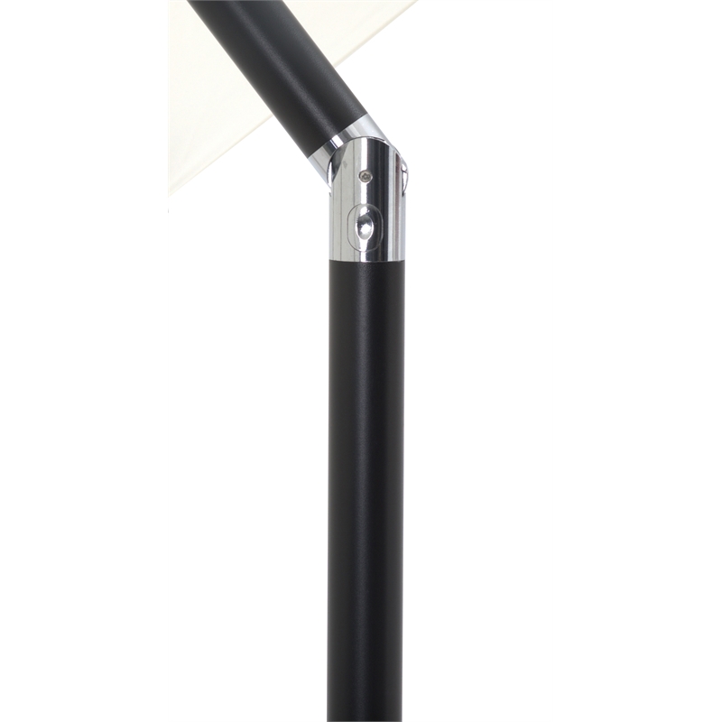 Meridian Furniture Fiji Black Polyester Patio Umbrella with Base Set