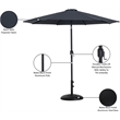 Meridian Furniture Fiji Black Polyester Patio Umbrella with Base Set
