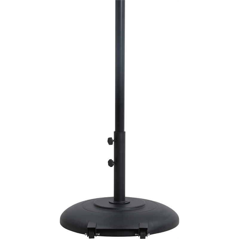 Meridian Furniture Fiji Black Polyester Patio Umbrella with Base Set