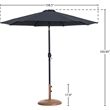 Meridian Furniture Fiji Black Polyester Patio Umbrella with Base Set
